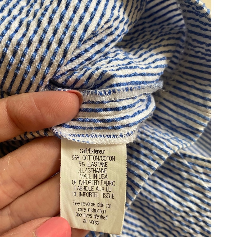Theory BLUE ‘Dimesia Chipper’ Seersucker Dress - size 4 - Picture 10 of 11